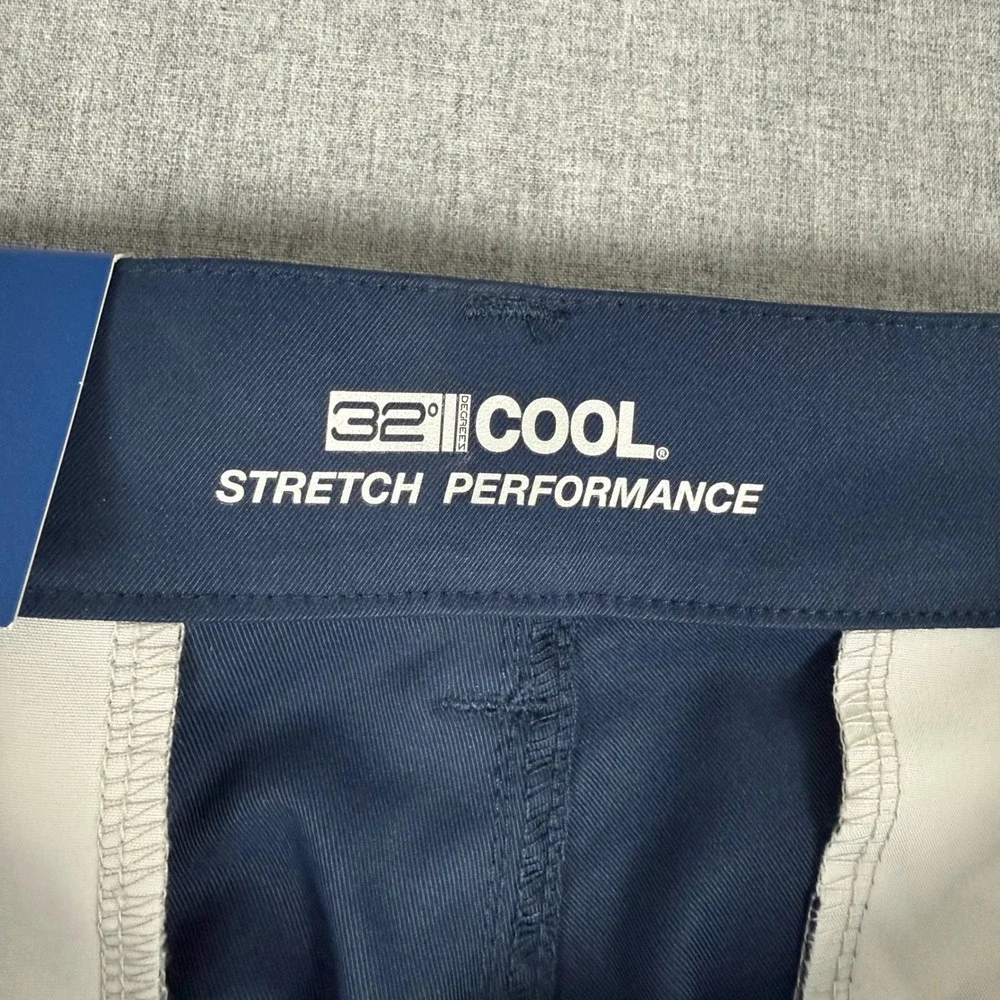 32 Degrees Cool Men Blue Stretch Performance Pants 36x32 Regular Fit New